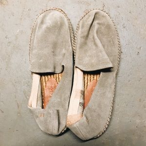 Viscata Grey Suede Espadrille Slip Ons